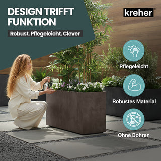 Kreher XXL Sichtschutz Pflanzkasten 'Millennium Fence' in Braun