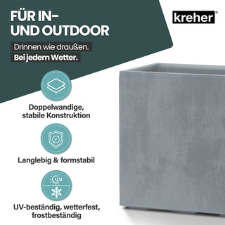 Kreher XXL Sichtschutz Pflanzkasten 'Millennium Fence' in Grau (2 Stück)