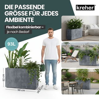 Kreher XXL Sichtschutz Pflanzkasten 'Millennium Fence' in Grau (2 Stück)