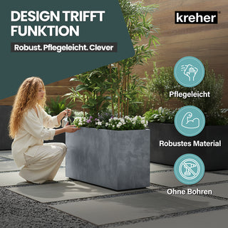 Kreher XXL Sichtschutz Pflanzkasten 'Millennium Fence' in Grau (2 Stück)