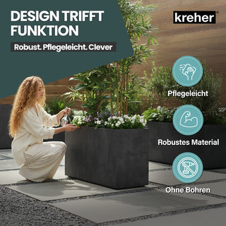 Kreher XXL Sichtschutz Pflanzkasten 'Millennium Fence' in Anthrazit