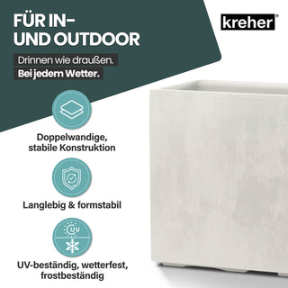 Kreher XXL Sichtschutz Pflanzkasten 'Millennium Fence' in Creme Weiß (3 Stück)