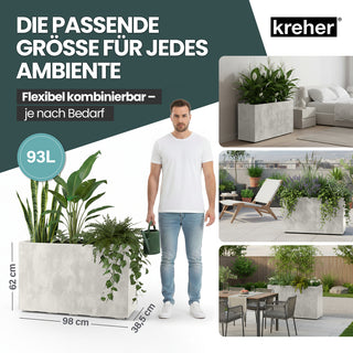 Kreher XXL Sichtschutz Pflanzkasten 'Millennium Fence' in Creme Weiß (3 Stück)