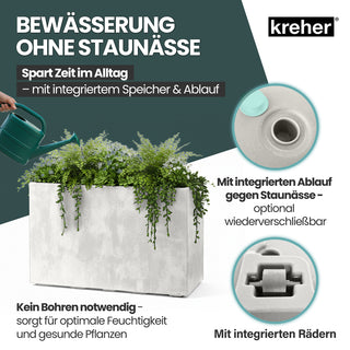 Kreher XXL Sichtschutz Pflanzkasten 'Millennium Fence' in Creme Weiß (3 Stück)