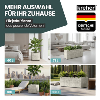 Kreher XXL Sichtschutz Pflanzkasten 'Millennium Fence' in Creme Weiß (3 Stück)