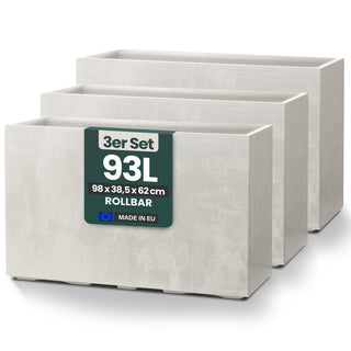 Kreher XXL Sichtschutz Pflanzkasten 'Millennium Fence' in Creme Weiß (3 Stück)