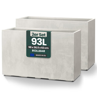 Kreher XXL Sichtschutz Pflanzkasten 'Millennium Fence' in Creme Weiß (2 Stück)