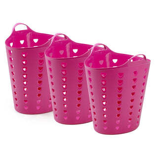 3 x Flexibler Tragekorb 65 Liter in Pink