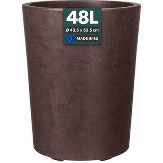 Runder XL Pflanzkübel "Millennium" 48 Liter in Braun