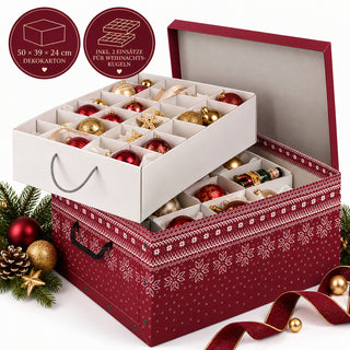 Karton für Christbaumkugeln Dekor: Red Snowflake
