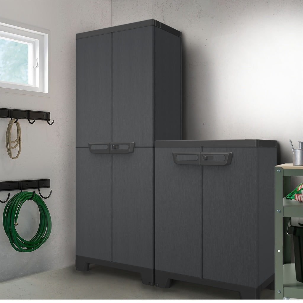 Kunststoffschrank 'Ardesia' mit 3 Einlegeböden / Spindschrank (2 in 1) – Kreher Technik