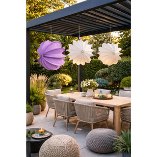 Barlooon® Outdoor Lampion - Wetterfeste Hängeleuchte für Garten, Terrasse & Balkon - Ø 30 cm / 50 cm (Größe S/M) in Weiß, Creme Beige, Flieder & Pink