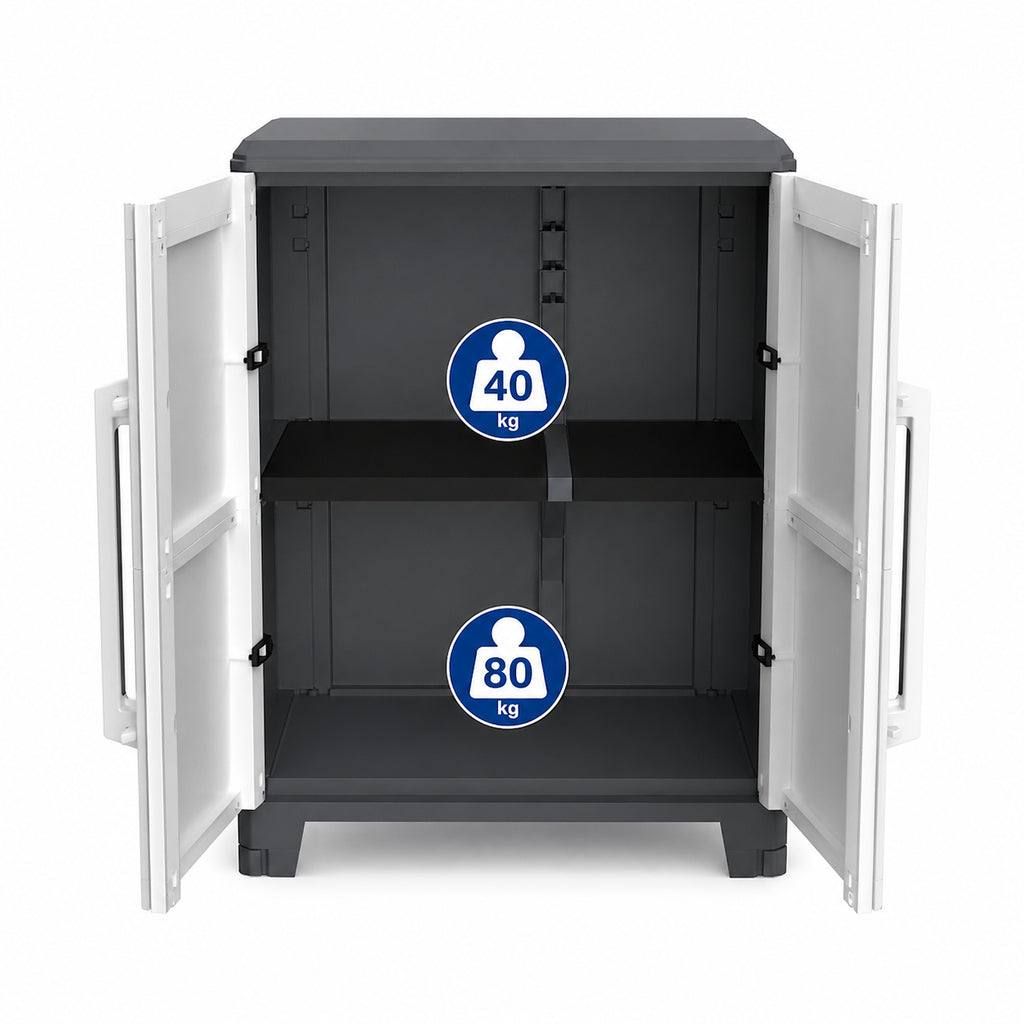 XL Kunststoffschrank 'Transforming' IP43 in Schwarz/Grau