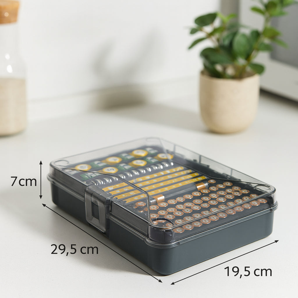 batteriebox aufbewahrung XL Batteriebox, Organizer für Batterien vieler Größen in Schwarz/Trans – Kreher Technik