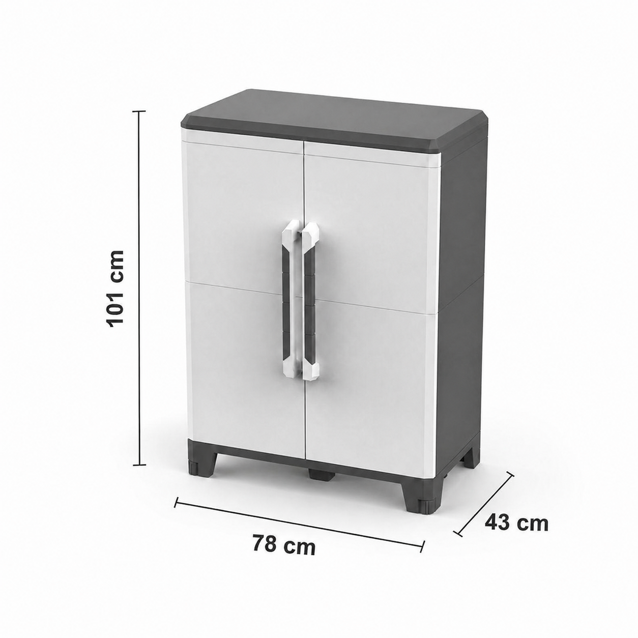 XL Kunststoffschrank 'Transforming' IP43 in Schwarz/Grau