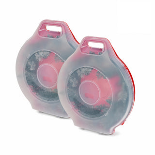 Kranzbox rund mit Deckel (Transparent/Rot)