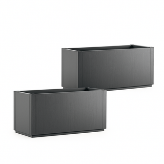 XXL Pflanzkasten "Ethica" in Struktur Optik breite Version in Anthrazit (Set wählbar)