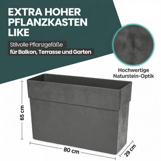 2 x Rollbarer XXL Sichtschutz 'LIKE' 80 cm - rechteckig - in Anthrazit