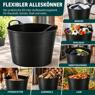 Flexibler Mehrzweckkorb 42 Liter (Schwarz) – Kreher Technik