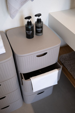 XL Schubladentower 'Domus' in Rillen-Optik, rollbar (Farbe wählbar)