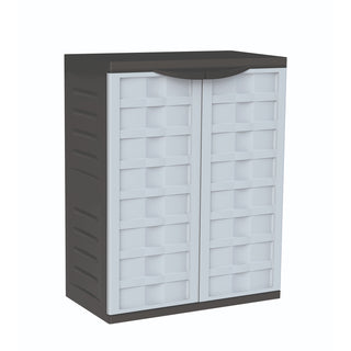 IDEAL - Kunststoffschrank mit 1 Einlegeboden (Schwarz/Grau)