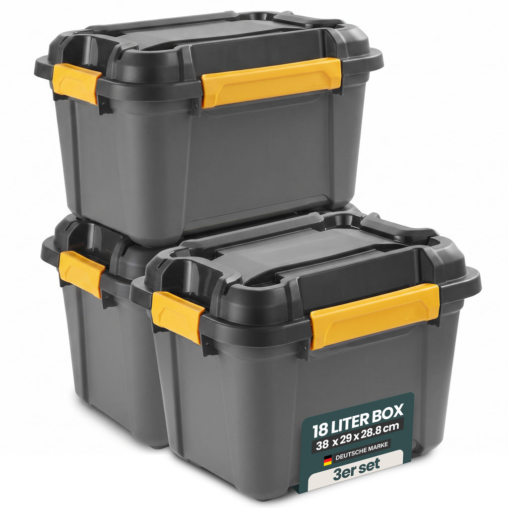 Wasserdichte Aufbewahrungsbox 'Bunker' 18 Liter mit Deckel