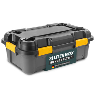 Wasserdichte Aufbewahrungsbox 'Bunker' 31 Liter mit Deckel - IP67 (Set wählbar)