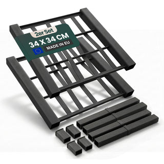 Set: 2 x Spalierrückwand - Schmal - 34 x 34 cm - mit 2 Verbindern und Abdeckkappen für 'Ethica' (Farbe wählbar)