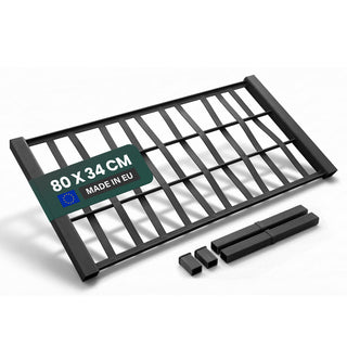 Spalierrückwand - Breit - 80 x 34 cm - mit 2 Verbindern und Abdeckkappen für 'Ethica' (Farbe wählbar)