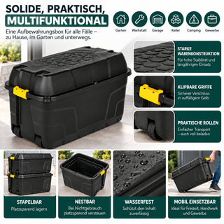 2 x XXL Transportbox "Heavy Duty" mit Deckel - rollbar - 175 Liter Volumen