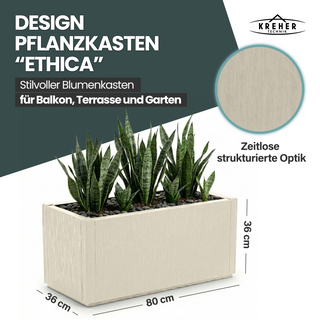 XL Pflanzkasten "Ethica" in Struktur Optik breite Version (Beige)