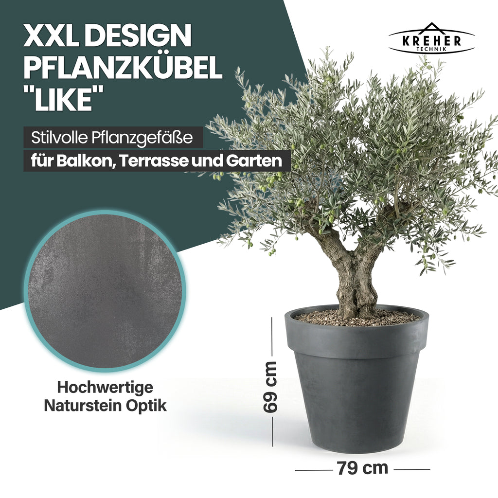 XXL Pflanzkübel / Pflanztopf „LIKE“ Ø 79 x H 69 cm - Anthrazit