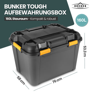 Rollbare 'Bunker Tough' Box (IP67/IPX7) mit Deckel in verschiedenen Größen (Größe wählbar)