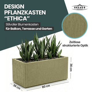 XL Pflanzkasten "Ethica" in Struktur Optik breite Version (Olivgrün)