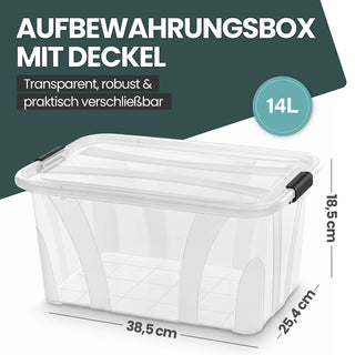 Aufbewahrungsbox 'Master' Box mit Deckel - 14 Liter Volumen, in Transparent