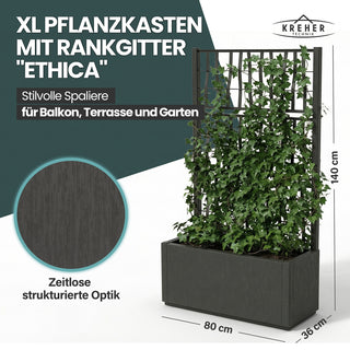 XL SPALIER 'Ethica' - 80 x 36 x 140 cm - in Struktur Optik - breite Version - in Anthrazit