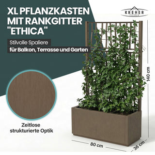 XL SPALIER 'Ethica' - 80 x 36 x 140 cm - in Struktur Optik - breite Version - in Taupé