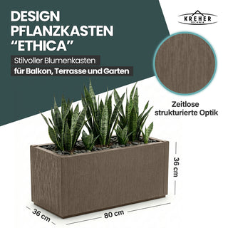 XL Pflanzkasten "Ethica" in Struktur Optik breite Version (Taupé)