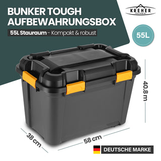 Rollbare 'Bunker Tough' Box (IP67/IPX7) mit Deckel in verschiedenen Größen (Größe wählbar)