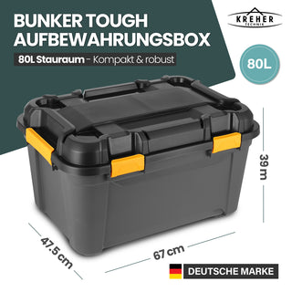 Rollbare 'Bunker Tough' Box (IP67/IPX7) mit Deckel in verschiedenen Größen (Größe wählbar)