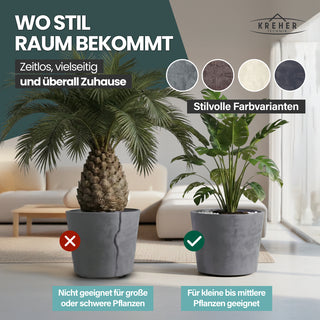 2 x Pflanzkübel 'Millennium' 80 Liter, rund in Grau