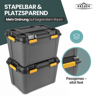 Wasserdichte Aufbewahrungsbox 'Bunker' 160 Liter mit Deckel - IPX7 (Set wählbar)