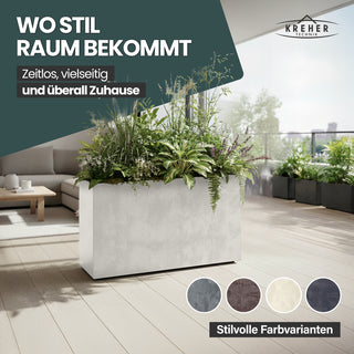 XXL Sichtschutz Pflanzkasten 'Millennium Fence' in Creme Weiß