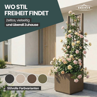 XL SPALIER 'Ethica' - 36 x 36 x 140 cm - in Struktur Optik - schmale Version - in Taupé