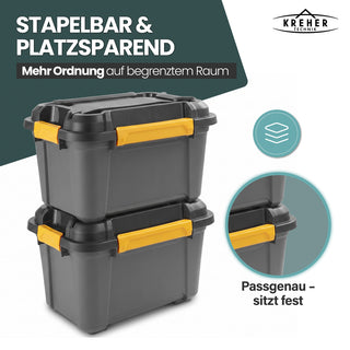 Wasserdichte Aufbewahrungsbox 'Bunker' 18 Liter mit Deckel - IP67 (Set wählbar)