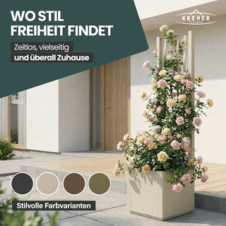 XL SPALIER 'Ethica' - 36 x 36 x 140 cm - in Struktur Optik - schmale Version - in Beige