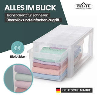 Set: 2 x Schubladenbox Größe S, Volumen 7 Liter (weiss, transparent)