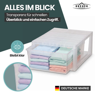 Schubladenbox Größe M, Volumen 12 Liter (weiss, transparent)