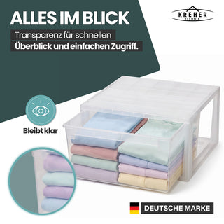 Set: 2 x Schubladenbox Größe L, Volumen 23 Liter (weiss, transparent)