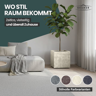 XL Pflanzkübel 'Millennium' 40 Liter, eckig in Creme Weiß